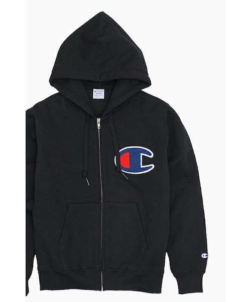 Champion（チャンピオン）の「Big Logo Zip-Up Hoodie(C3-E128) Black