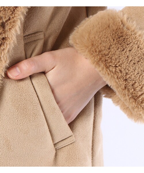 PAGEBOY(ページボーイ)の「【POINT×10】【PAGEBOY】フェイクムートン(ジャケット/アウター・レディース・グレーベージュ/キャメル)」の8枚目の写真