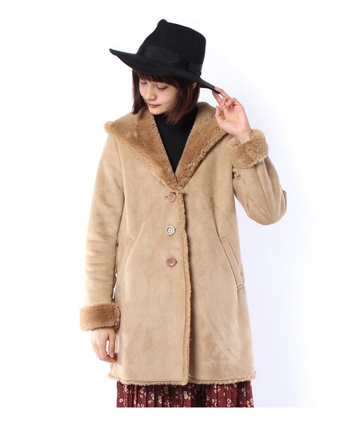 PAGEBOY(ページボーイ)の「【POINT×10】【PAGEBOY】フェイクムートン(ジャケット/アウター・レディース・グレーベージュ/キャメル)」の11枚目の写真