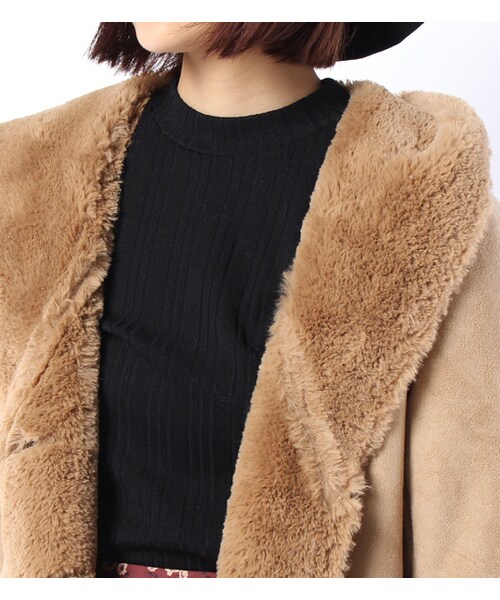 PAGEBOY(ページボーイ)の「【POINT×10】【PAGEBOY】フェイクムートン(ジャケット/アウター・レディース・グレーベージュ/キャメル)」の6枚目の写真
