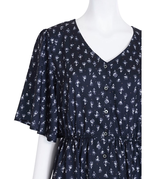 dazzlin（ダズリン）の「【W】小花柄フレアーマキシワンピース（ワンピース/ドレス・レディース・ブラック/ベージュ/カーキ）」の12枚目の写真