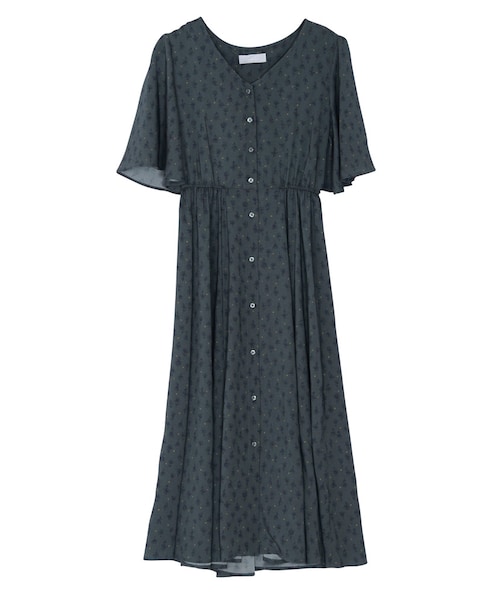 dazzlin（ダズリン）の「【W】小花柄フレアーマキシワンピース（ワンピース/ドレス・レディース・ブラック/ベージュ/カーキ）」の3枚目の写真