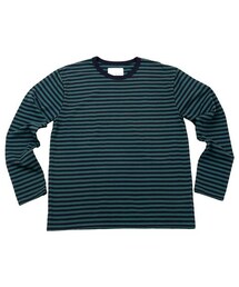 nanamica | COOLMAX體溫調控面料藍綠條紋長TEE(その他)