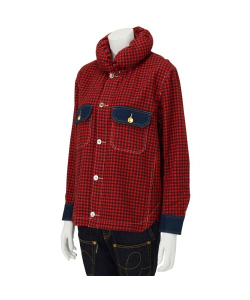 mercibeaucoup,（メルシーボークー）の「メルシーボークー、/ Ｂ：ニューメルミリ / ブルゾン（ジャケット/アウター・レディース・green/red・01/03）」の7枚目の写真