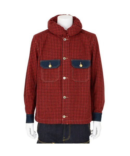 mercibeaucoup,（メルシーボークー）の「メルシーボークー、/ Ｂ：ニューメルミリ / ブルゾン（ジャケット/アウター・レディース・green/red・01/03）」の8枚目の写真