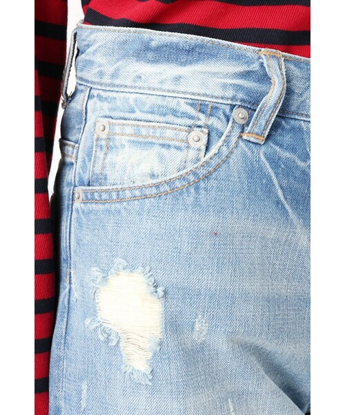 SLOBE IENA（スローブイエナ）の「LE DENIM ダメージストレートデニムパンツ（パンツ・レディース・ネイビー/ブルー・36/38）」の11枚目の写真
