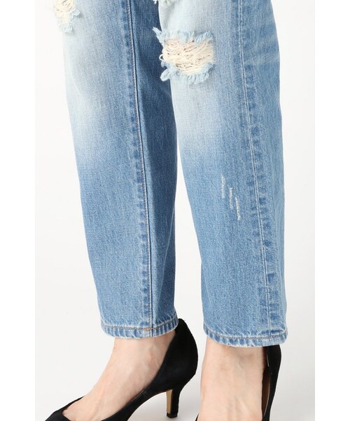 SLOBE IENA（スローブイエナ）の「LE DENIM ダメージストレートデニムパンツ（パンツ・レディース・ネイビー/ブルー・36/38）」の14枚目の写真