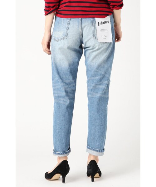 SLOBE IENA（スローブイエナ）の「LE DENIM ダメージストレートデニムパンツ（パンツ・レディース・ネイビー/ブルー・36/38）」の7枚目の写真