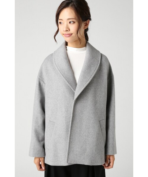 JOURNAL STANDARD（ジャーナルスタンダード）の「《予約》アンゴラビーバーショール ハーフコート◆（ジャケット/アウター・レディース・ブラック/グレーA/キャメル・フリー）」の15枚目の写真