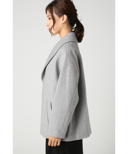 JOURNAL STANDARD（ジャーナルスタンダード）の「《予約》アンゴラビーバーショール ハーフコート◆（ジャケット/アウター・レディース・ブラック/グレーA/キャメル・フリー）」の16枚目の写真