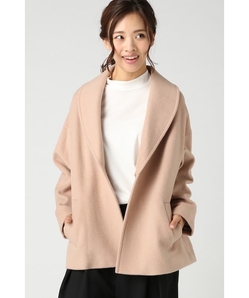 JOURNAL STANDARD（ジャーナルスタンダード）の「《予約》アンゴラビーバーショール ハーフコート◆（ジャケット/アウター・レディース・ブラック/グレーA/キャメル・フリー）」の13枚目の写真