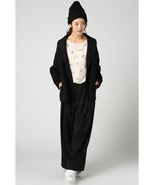 JOURNAL STANDARD（ジャーナルスタンダード）の「《予約》アンゴラビーバーショール ハーフコート◆（ジャケット/アウター・レディース・ブラック/グレーA/キャメル・フリー）」の11枚目の写真