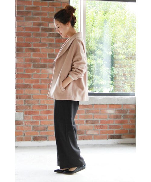 JOURNAL STANDARD（ジャーナルスタンダード）の「《予約》アンゴラビーバーショール ハーフコート◆（ジャケット/アウター・レディース・ブラック/グレーA/キャメル・フリー）」の8枚目の写真