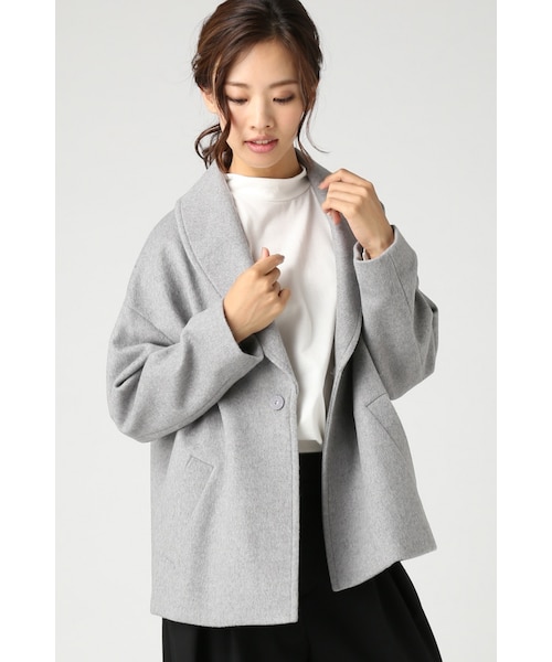 JOURNAL STANDARD（ジャーナルスタンダード）の「《予約》アンゴラビーバーショール ハーフコート◆（ジャケット/アウター・レディース・ブラック/グレーA/キャメル・フリー）」の14枚目の写真