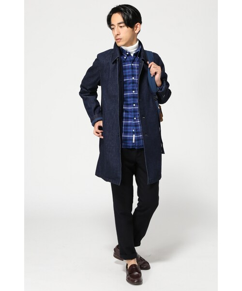 JOURNAL STANDARD(ジャーナルスタンダード)の「ライトデニムステンカラーコート◆(ジャケット/アウター・メンズ・ネイビー/ネイビー A・S/M/L)」の3枚目の写真