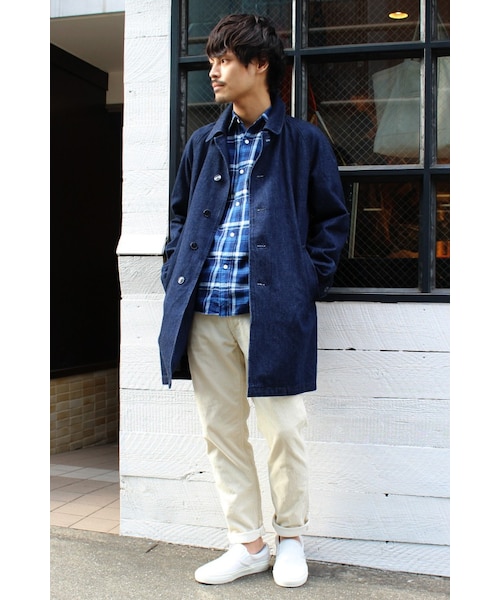 JOURNAL STANDARD(ジャーナルスタンダード)の「ライトデニムステンカラーコート◆(ジャケット/アウター・メンズ・ネイビー/ネイビー A・S/M/L)」の20枚目の写真