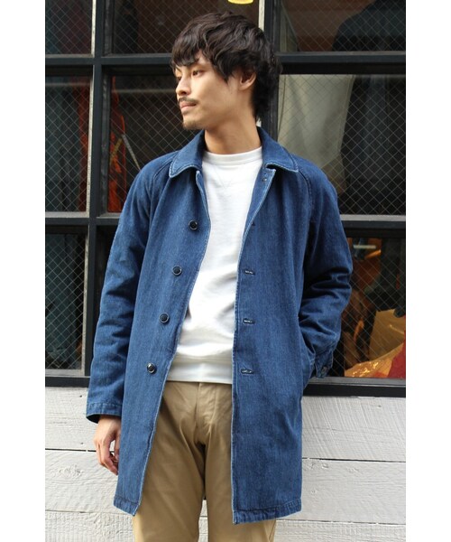 JOURNAL STANDARD(ジャーナルスタンダード)の「ライトデニムステンカラーコート◆(ジャケット/アウター・メンズ・ネイビー/ネイビー A・S/M/L)」の2枚目の写真