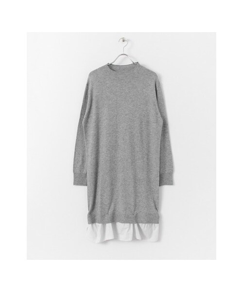 KBF（ケイビーエフ）の「KBF+ 2Way裾ペプラムニットワンピース（ワンピース/ドレス・レディース・BROWN/GRAY/BLACK・one）」の3枚目の写真