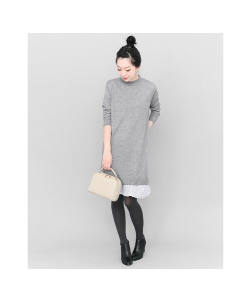 KBF（ケイビーエフ）の「KBF+ 2Way裾ペプラムニットワンピース（ワンピース/ドレス・レディース・BROWN/GRAY/BLACK・one）」の13枚目の写真