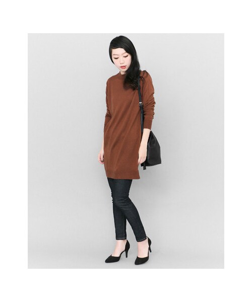 KBF（ケイビーエフ）の「KBF+ 2Way裾ペプラムニットワンピース（ワンピース/ドレス・レディース・BROWN/GRAY/BLACK・one）」の7枚目の写真