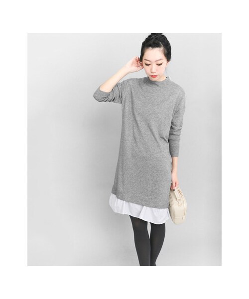 KBF（ケイビーエフ）の「KBF+ 2Way裾ペプラムニットワンピース（ワンピース/ドレス・レディース・BROWN/GRAY/BLACK・one）」の11枚目の写真