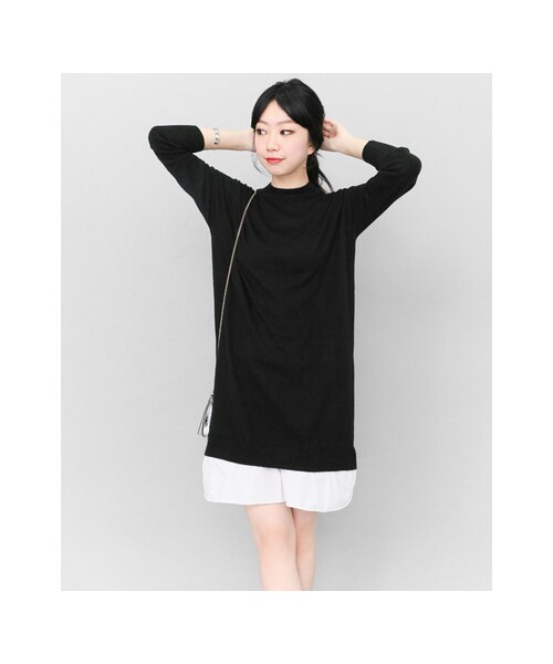 KBF（ケイビーエフ）の「KBF+ 2Way裾ペプラムニットワンピース（ワンピース/ドレス・レディース・BROWN/GRAY/BLACK・one）」の8枚目の写真