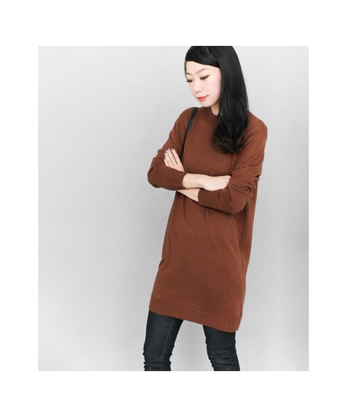 KBF（ケイビーエフ）の「KBF+ 2Way裾ペプラムニットワンピース（ワンピース/ドレス・レディース・BROWN/GRAY/BLACK・one）」の6枚目の写真