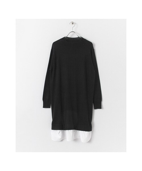 KBF（ケイビーエフ）の「KBF+ 2Way裾ペプラムニットワンピース（ワンピース/ドレス・レディース・BROWN/GRAY/BLACK・one）」の2枚目の写真