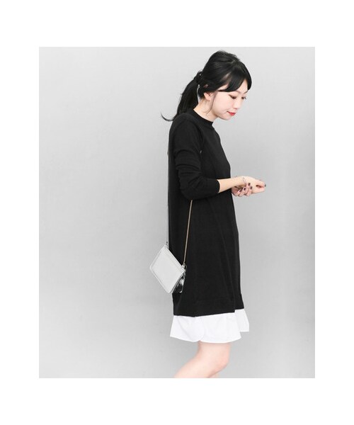 KBF（ケイビーエフ）の「KBF+ 2Way裾ペプラムニットワンピース（ワンピース/ドレス・レディース・BROWN/GRAY/BLACK・one）」の9枚目の写真