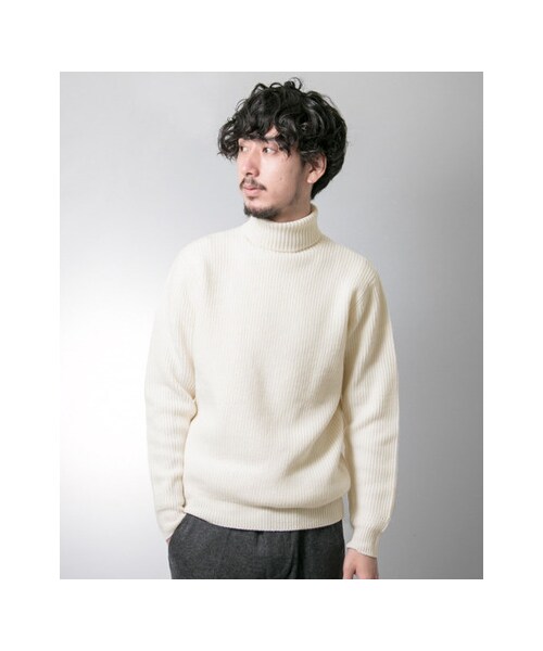 URBAN RESEARCH（アーバンリサーチ）の「ウール片畦タートルネック（トップス・メンズ・WHITE/GREY.H/NAVY/BEIGE/KHAKI・M/L）」の10枚目の写真