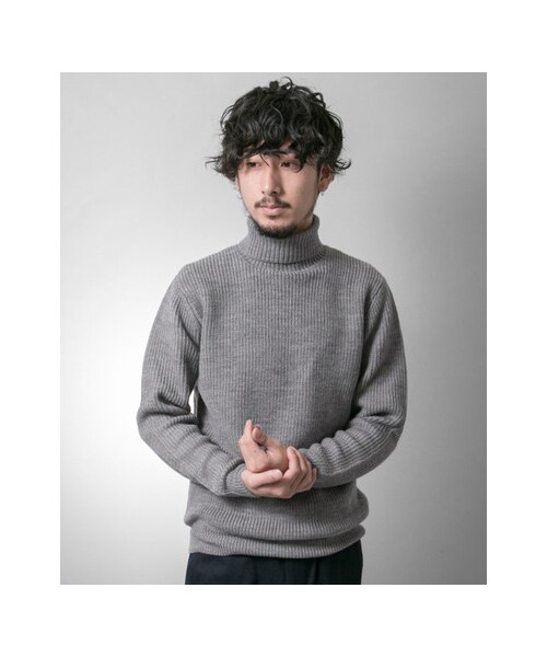 URBAN RESEARCH（アーバンリサーチ）の「ウール片畦タートルネック（トップス・メンズ・WHITE/GREY.H/NAVY/BEIGE/KHAKI・M/L）」の14枚目の写真