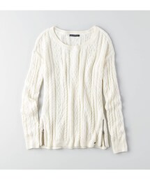 American Eagle | AEOケーブルジップセーター(ニット/セーター)