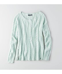 American Eagle | AEOケーブルジップセーター(ニット/セーター)