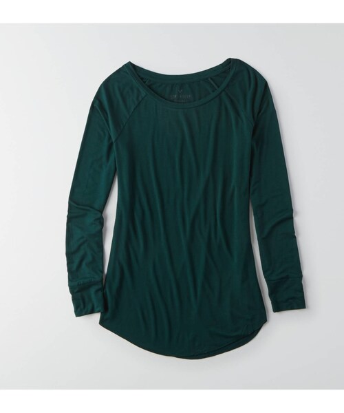 American Eagle(アメリカンイーグル)の「AEOジェギングTシャツ(Tシャツ/カットソー・レディース・ブラック/ホワイト/パイン/コバルトブルー・XXS/XS/S/M/L/XL/XXL)」の4枚目の写真