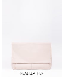 asos | ASOS COLLECTION ASOS Unlined Soft Leather Flap Over Clutch Bag(クラッチバッグ)