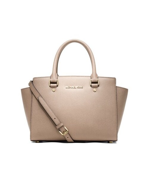 MICHAEL KORS（マイケルコース）の「MICHAEL Michael Kors 'Medium Selma' Zip Top Satchel（ショルダーバッグ・レディース・Black/Beige/Blue・One Size）」の2枚目の写真
