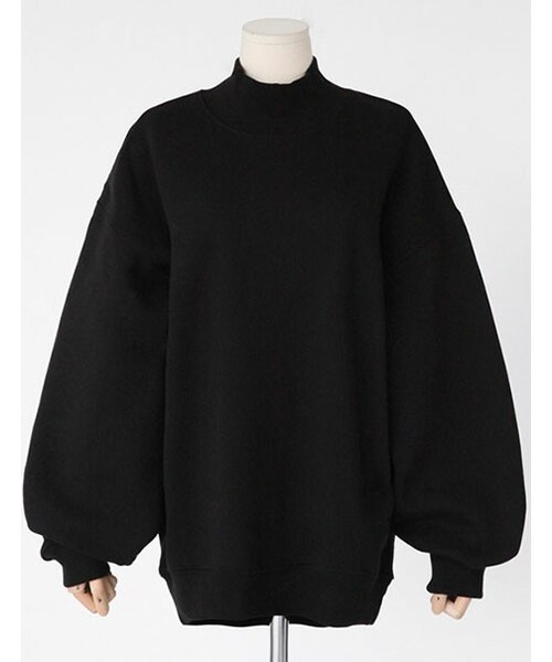 DHOLIC（ディーホリック）の「ドロップショルダーハイネック裏起毛プルオーバー（スウェット・レディース・クリーム/グレー/ディープカーキ/ネイビー/ブラウン/ブラック/ライトブルー・FREE）」の2枚目の写真