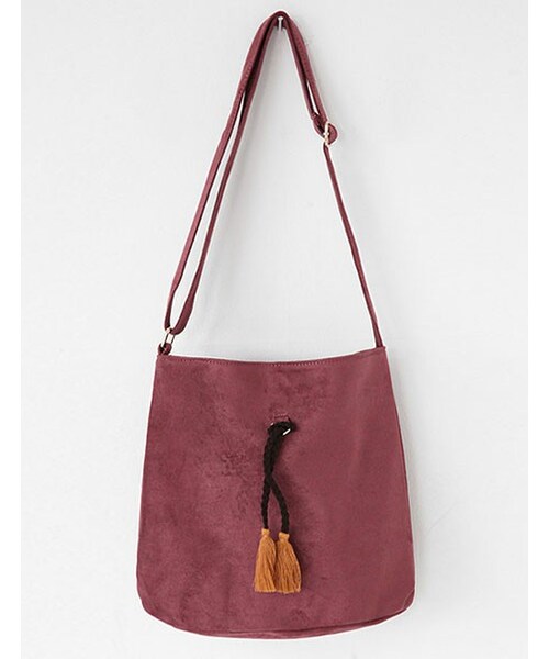 DHOLIC（ディーホリック）の「スエード調タッセルポイントバック（ショルダーバッグ・レディース・グレー/ネイビー/ブラック/ベージュ/ワイン・FREE）」の5枚目の写真