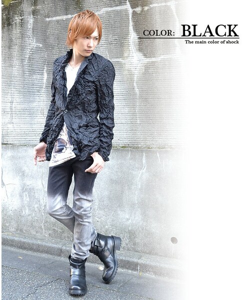 MIDAS（ミダス）の「クアドラワッシャージャケット（テーラードジャケット・メンズ・グレー/ブラック・M/L）」の2枚目の写真