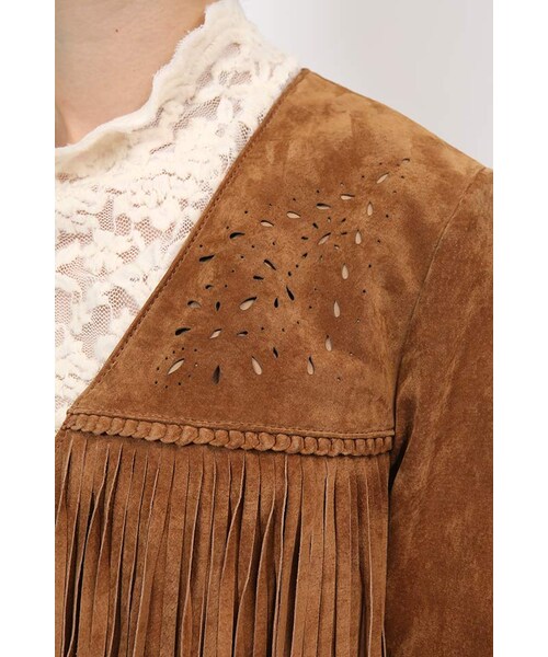 NINE（ナイン）の「スウェードフリンジジャケット（ジャケット/アウター・レディース・キャメル/ブラック・S/M）」の7枚目の写真