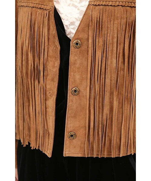 NINE（ナイン）の「スウェードフリンジジャケット（ジャケット/アウター・レディース・キャメル/ブラック・S/M）」の9枚目の写真