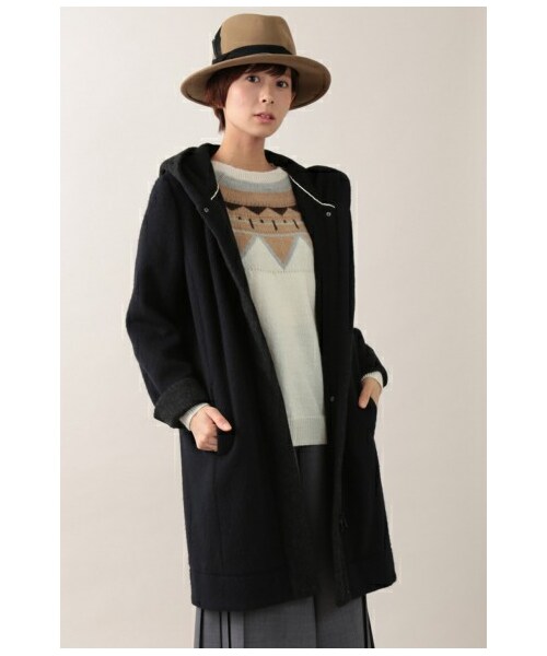 MERVEILLE H.（メルベイユアッシュ）の「ecowoolブランケットフード 