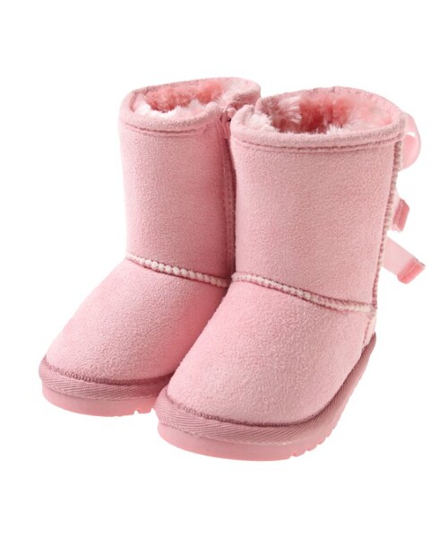 abcd（ナシ）の「ベビーリボン付ボアブーツ（シューズ・キッズ・ブラウン/アイボリー/ピンク・13/13.5/14/14.5/15）」の3枚目の写真