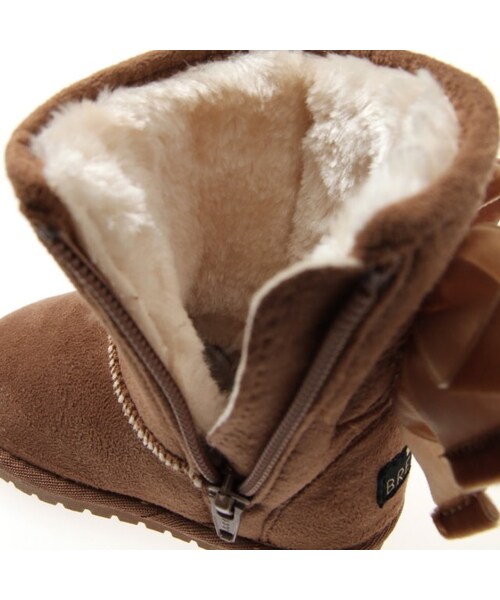 abcd（ナシ）の「ベビーリボン付ボアブーツ（シューズ・キッズ・ブラウン/アイボリー/ピンク・13/13.5/14/14.5/15）」の9枚目の写真
