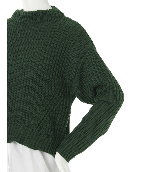 EVRIS（エヴリス）の「レイヤードボトルネックニット（トップス・レディース・グレー/ブラック/グリーン・F）」の7枚目の写真