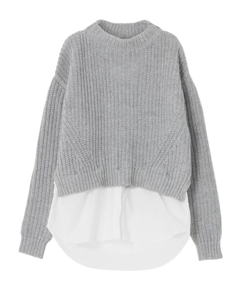 EVRIS（エヴリス）の「レイヤードボトルネックニット（トップス・レディース・グレー/ブラック/グリーン・F）」の2枚目の写真