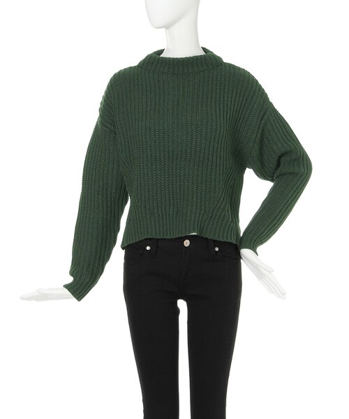 EVRIS（エヴリス）の「レイヤードボトルネックニット（トップス・レディース・グレー/ブラック/グリーン・F）」の9枚目の写真