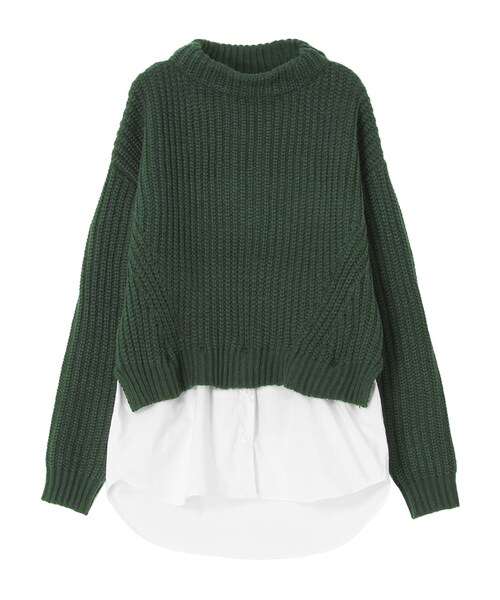 EVRIS（エヴリス）の「レイヤードボトルネックニット（トップス・レディース・グレー/ブラック/グリーン・F）」の10枚目の写真