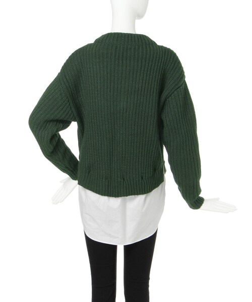 EVRIS（エヴリス）の「レイヤードボトルネックニット（トップス・レディース・グレー/ブラック/グリーン・F）」の5枚目の写真