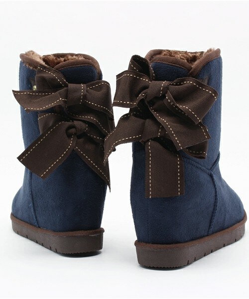 Bridget Birkin(ブリジットバーキン)の「後ろリボンインヒールムートンブーツ (553015)(ブーツ・レディース・ブラック/グレー/ネイビー・S/M/L/LL)」の11枚目の写真